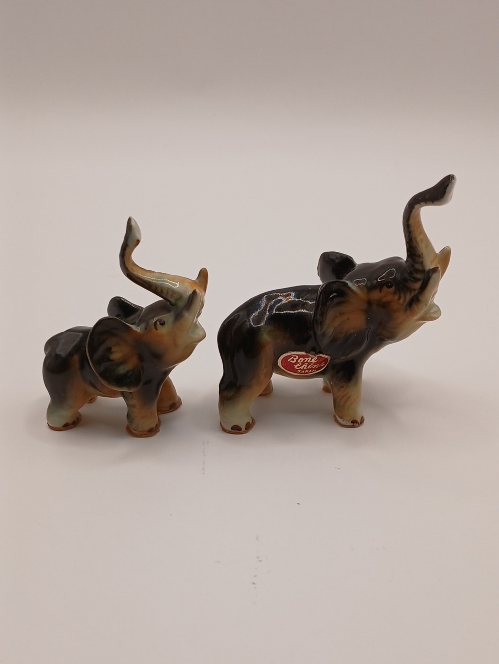 VTG Pair Bone China Elephants Japan